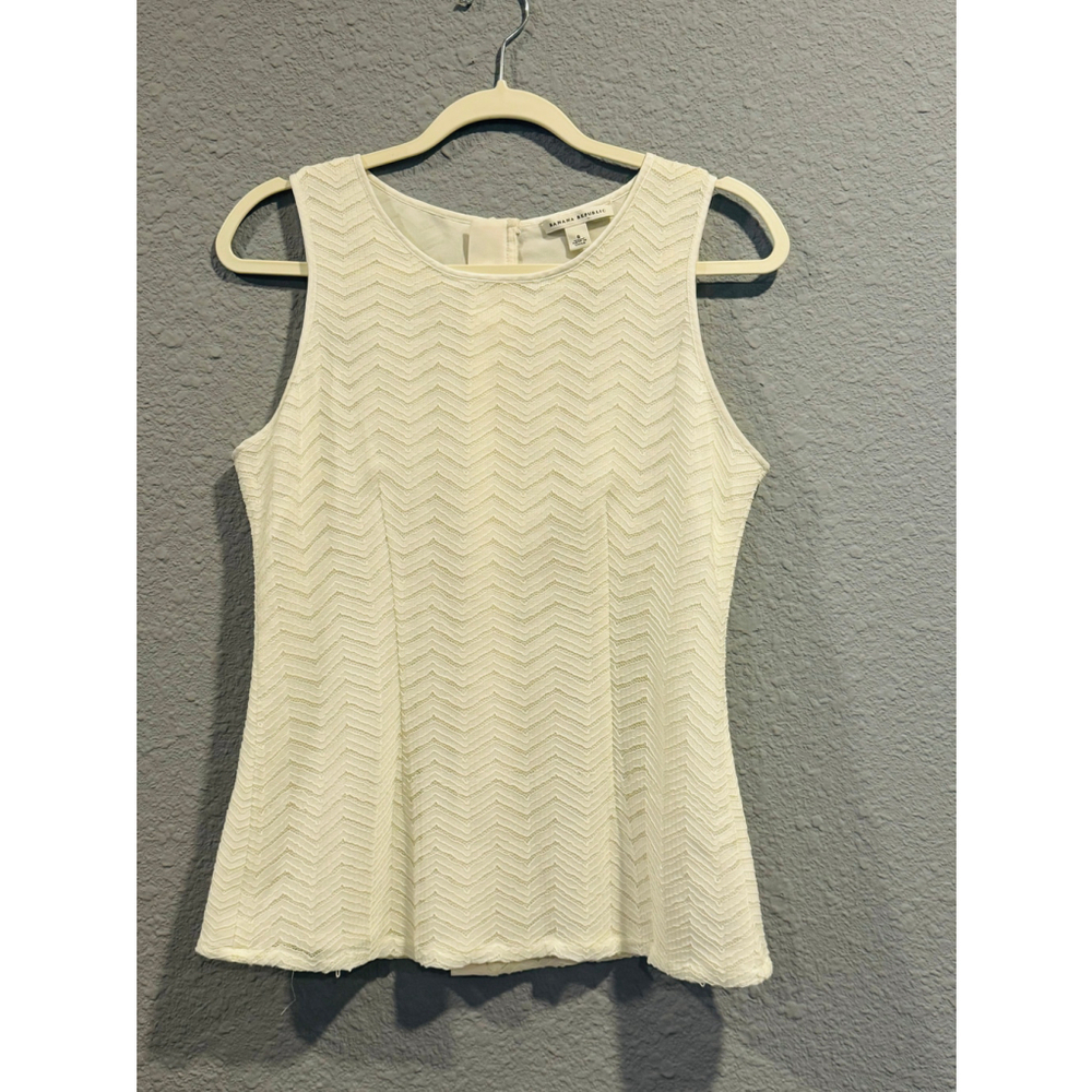 Banana Republic White Zip Back Tank Top Size 8 - Picture 11 of 11